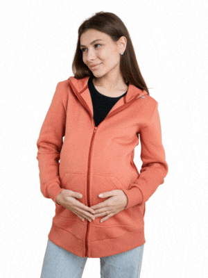 sudadera love and carry con cremalleras para embarazo